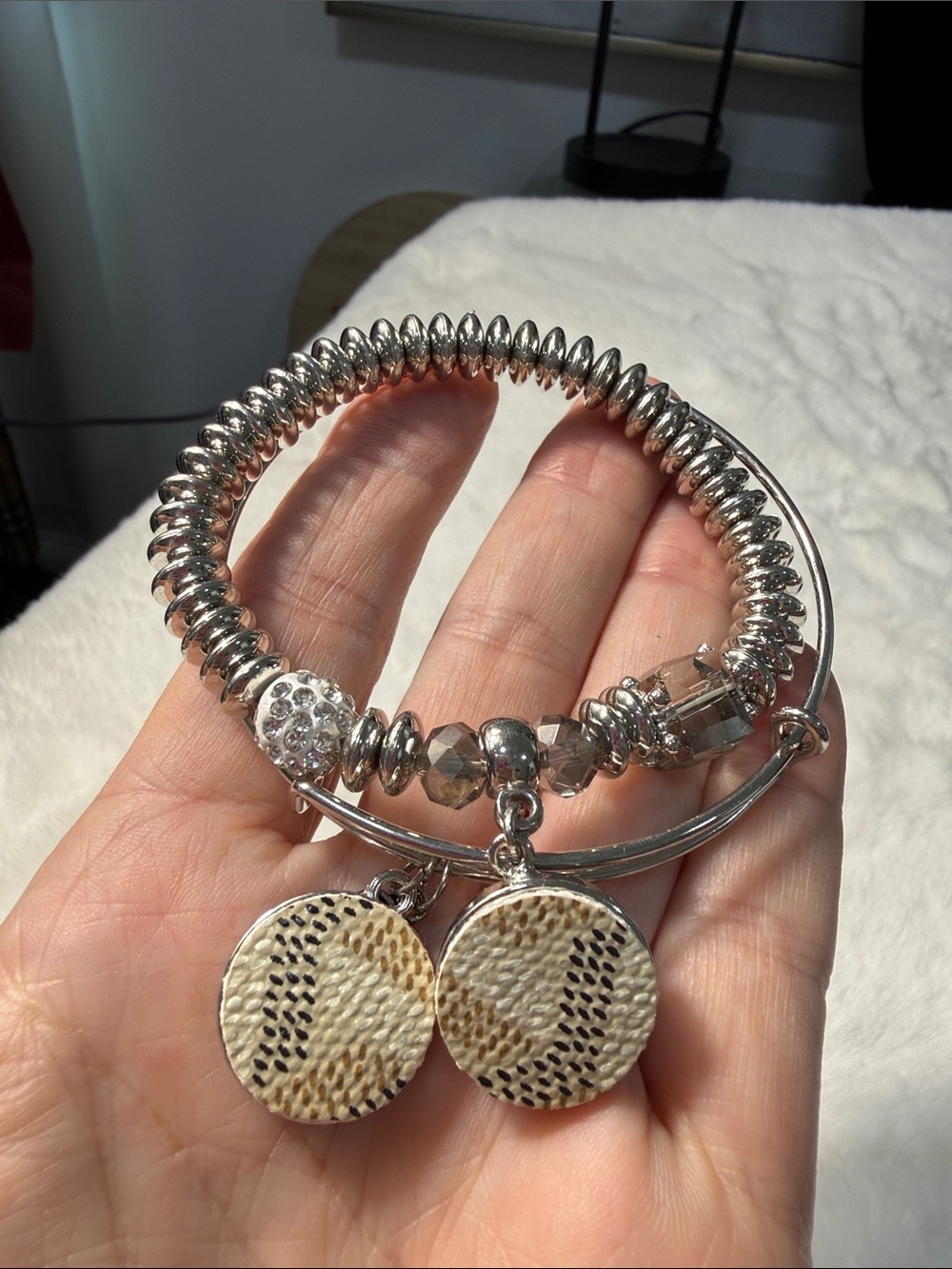 Goyard upcycled material bracelet set authentic material